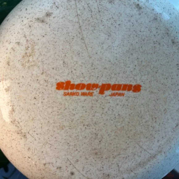 Vintage Sanko Enamel Pot | Japanese Enamelware | Retro Orange Floral Saucepan - Picture 4 of 6